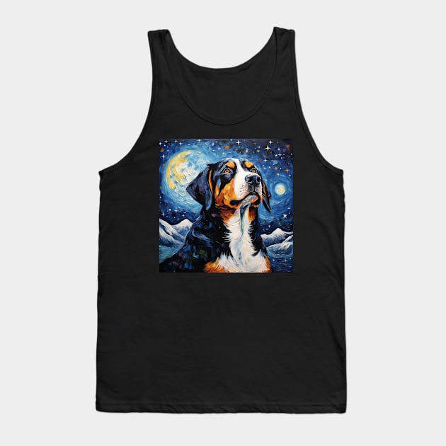 Greater Swiss Mountain Dog Starry Night Tank Top by NatashaCuteShop